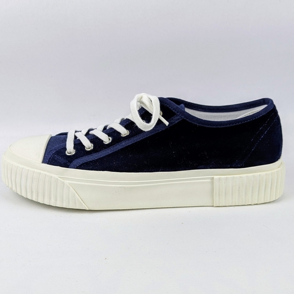 Theory Project Low Top Velvet Platform Sneaker Midnight Blue US 9 EU39 NWOT - Picture 3 of 15